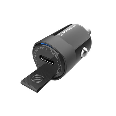 Scosche CPDC30-RP1 PowerVolt Flush Fit Mini Car Charger, USB-C Single Port Fast 30W Power Delivery
