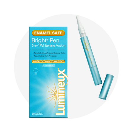 Lumineux Teeth Whitening & Dual Action Stain Repellant Bright, Peroxide Free & Enamel Safe, 2 Pens