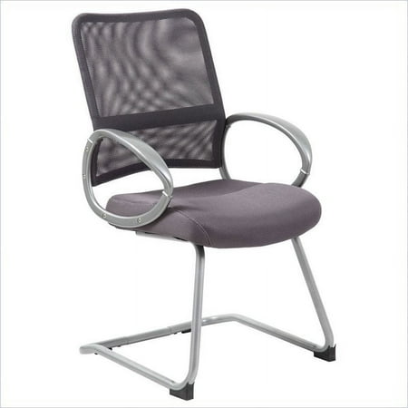 Boss Office Products Mesh Back W/ Pewter Finish Guest Reception Waiting Room Chair, Multiple Colors