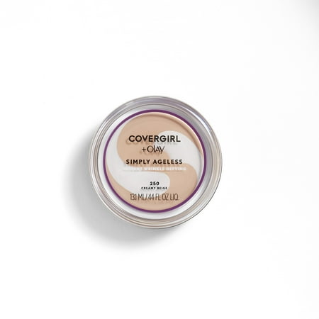 COVERGIRL + OLAY Simply Ageless Instant Wrinkle-Defying Foundation with SPF 28, Creamy Beige, 0.44 oz