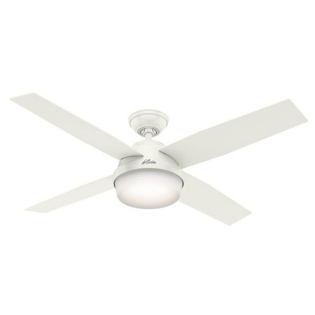 Hunter Dempsey 52" Indoor/Outdoor Ceiling Fan with LED Light and Remote, White
