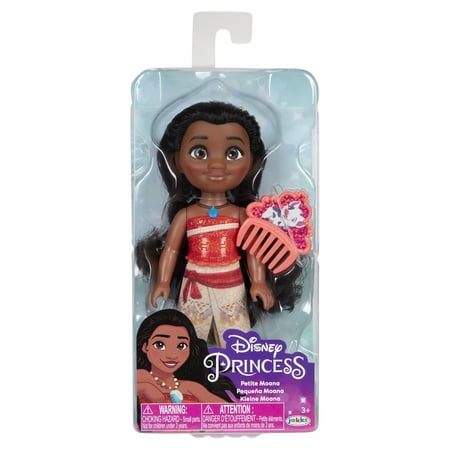 Disney Princess 6" Petite Moana Doll with Glittered Hard Bodice and Includes Comb, for Children Ages 3+