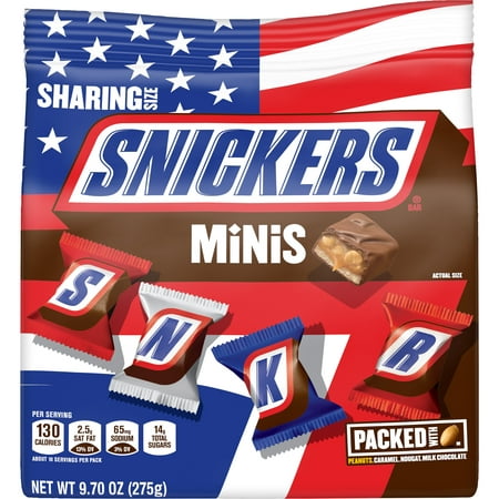 SNICKERS Red, White & Blue Minis Size Patriotic Chocolate Candy, 9.7-Ounce Bag