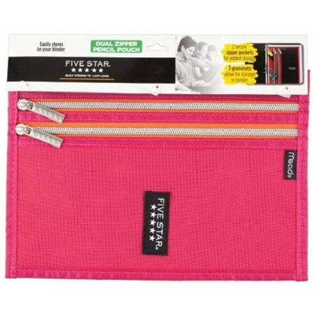Five Star 2 Zipper Active Pencil Pouch - Pink