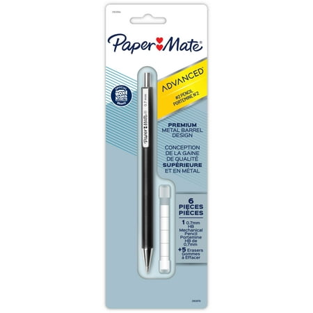 Paper Mate Advanced Mechanical Pencil Kit, 0.7 mm Lead, Black, 1 Count