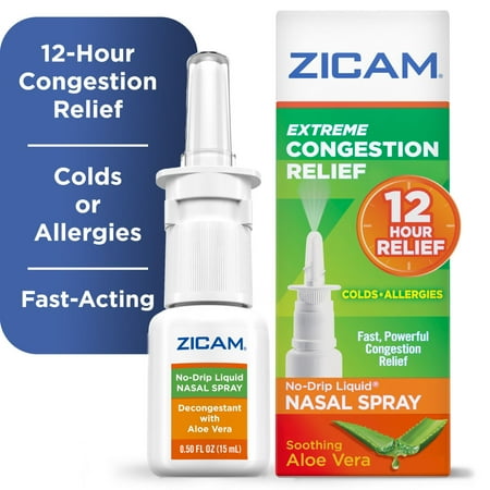 Zicam Extreme Congestion Relief No-Drip Nasal Spray with Soothing Aloe Vera, 0.5 oz