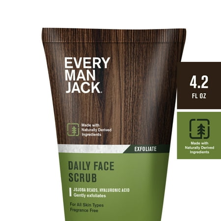 Every Man Jack Exfoliating Face Scrub for Men, Naturally Derived, 4.2
