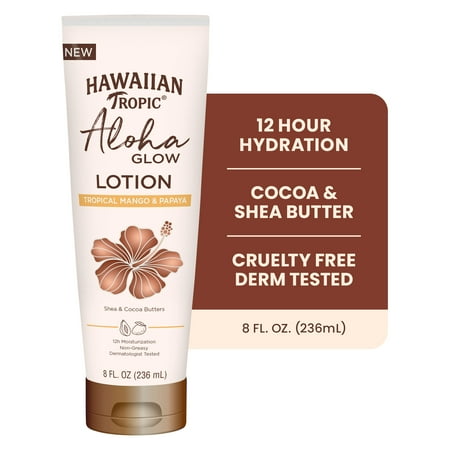 Hawaiian Tropic Aloha Glow Body Lotion, After Sun Lotion Tan Extender, Moisturizing Cream, 8 oz