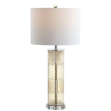Genevieve 30" Glass/Crystal LED Table Lamp, Champagne