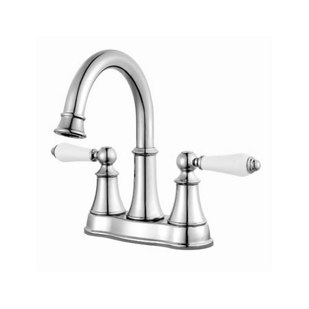 Pfister LF-048-COPC Courant 4" Bathroom Faucet, Polished Chrome & White