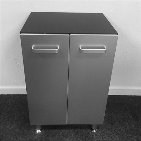 Tuff Stor 23.5" 2-door Contemporary Wood Garage Base Cabinet in Silver/Black