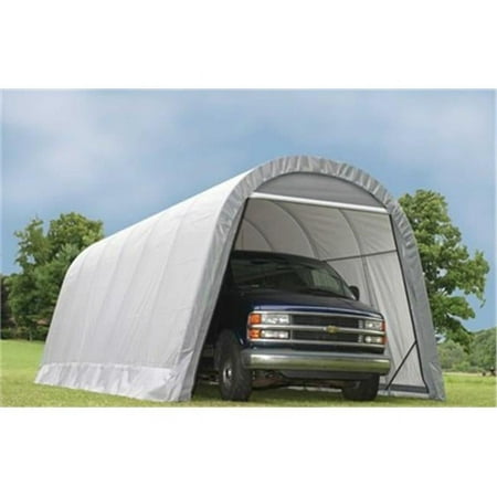 ShelterLogic 90233 13x28x10 Round Style Shelter- Grey Cover