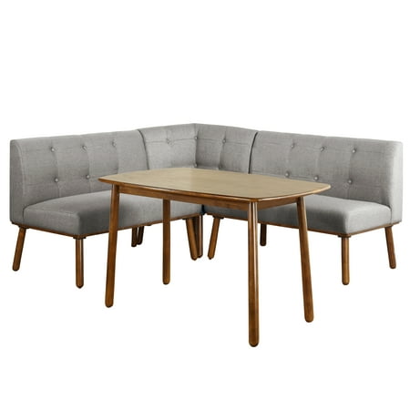 Maxwell Breakfast Nook 4-Piece Corner Dining Set, Multiple Colors