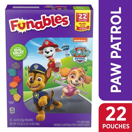 Funables Paw Patrol Movie Fruit Flavored Fruit Snacks, 0.8 oz, 22 count