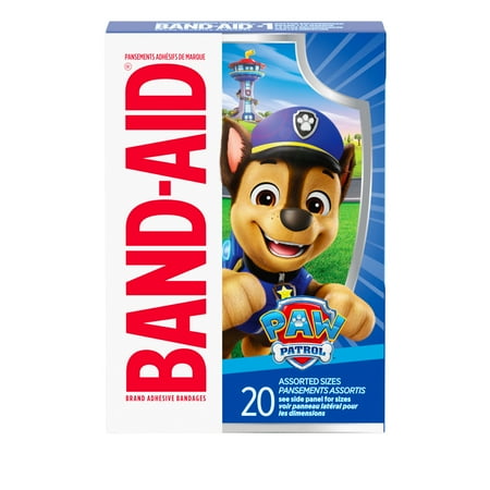 Band-Aid Bandages for Kids, Nickelodeon Paw Patrol, Assorted, 20 Ct