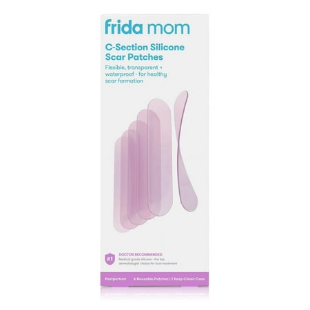 Frida Mom C-Section Silicone Scar Patches, Reusable Medical Grade Scar Treatment, Scar Gel and Cream Alternative, 6 Count
