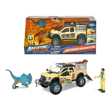 Adventure Force Ford Raptor Dinosaur Vehicle Playset, Lights & Sounds, Multi-Color, Children Ages 3+