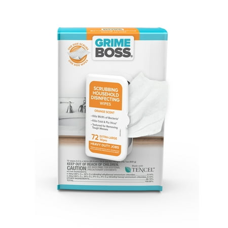 GRIME BOSS Orange Scent Scrubbing Household Disinfecting Wipes, 72 count –  Walmart Inventory Checker – BrickSeek