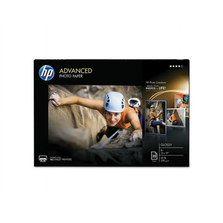 Hewlett-Packard CR696A Advanced Photo Paper, 66 lbs., Glossy, 13 x 19, 20 Sheets/Pack
