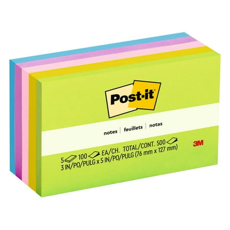 Post-it&reg; Notes, 3 in x 5 in, Floral Fantasy Collection, 5 Pads/Pack