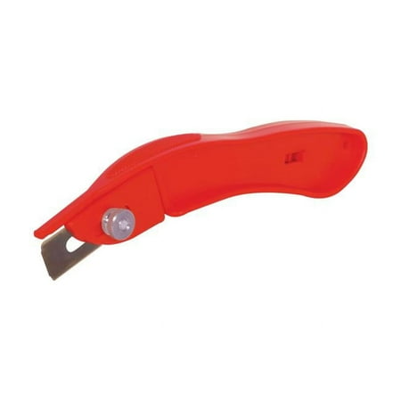 Roberts 10-253 6.75 in. Slotted Blade Carpet Knife with Thumb Guard for Safety, Red