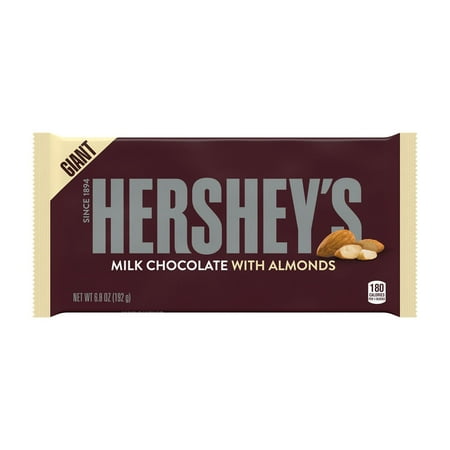 Hersheys, Milk Chocolate with Almonds Giant Candy, 6.8 oz, Bar