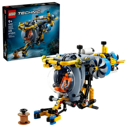 LEGO Technic Deep-Sea Research Submarine Toy - Building Toy for Kids, Boys and Girls, Ages 9+ - Creative and Unique Gift Idea for Birthdays - Movable Propellers and More - 42201