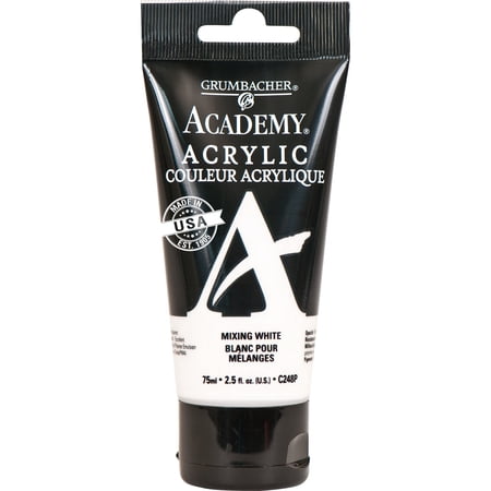 Grumbacher Academy Acrylic Paint 75ml Tube - Mixing White