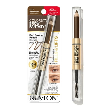 Revlon ColorStay Brow Fantasy, Eyebrow Pencil with Clear Shaping Gel, 003 Medium Brown