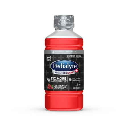 Pedialyte AdvancedCare Plus Electrolyte Solution, Chilled Cherry Pomegranate, 1 Liter