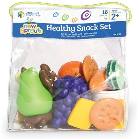 Learning Resources New Sprouts Healthy Snack Set - Pretend Play Food for Toddlers Ages 18+ months, Preschool Learning Toys, Kitchen Play Toys for Kids