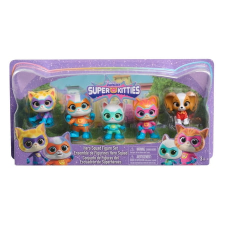 Disney Junior SuperKitties Hero Squad 5-Piece Figure Set, Kids Toys for Ages 3 up