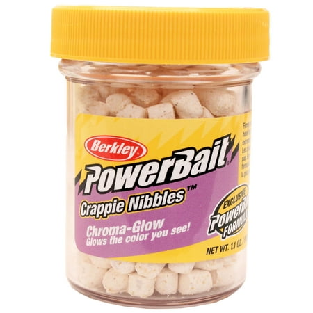 Berkley PowerBait Chroma-Glow Crappie Nibbles, Glow White