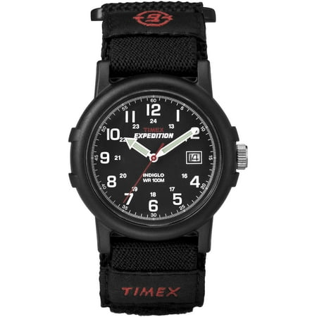 Timex Men's Expedition Camper Black 38mm Outdoor Watch, FastWrap Strap