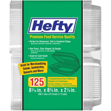 Hefty Clear Plastic Hinged Lid Food Storage Container