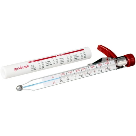 GoodCook Precision Candy and Deep Fry Thermometer with Clear/Red Storage Sleeve