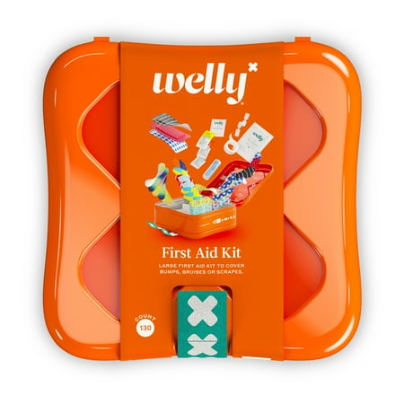 Welly First Aid Kit, Assorted Bandages and Ointments, Assorted Sizes and Patterns, 130 Count