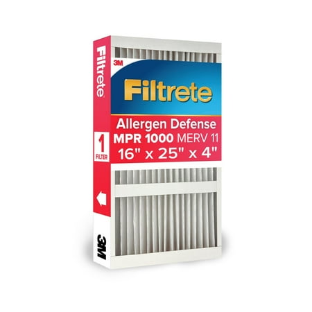 Filtrete 16x25x4 Air Filter, MPR 1000 MERV 11, Allergen Defense, 1 Filter