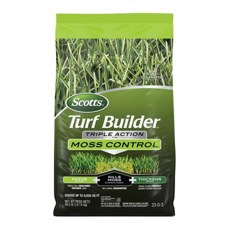 Scotts Turf Builder Triple Action for Moss Control, Moss Killer and Lawn Fertilizer, 40 lbs.