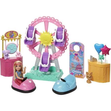 Barbie Club Chelsea Carnival Playset with Blonde Small Doll, Spinning Ferris Wheel & Accessories