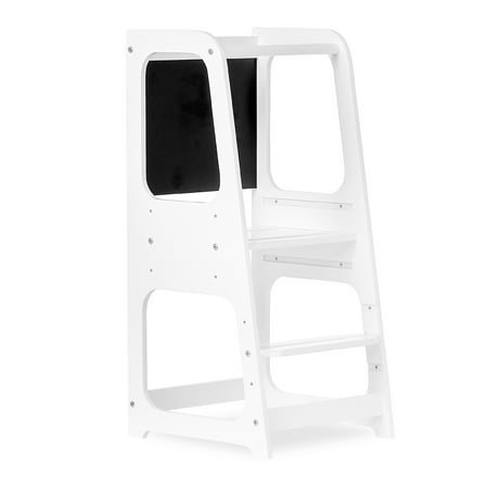 Dream On Me Explora Tower & Step Stool, Anti-slip Base, Multipurpose Kids Step Stool, White