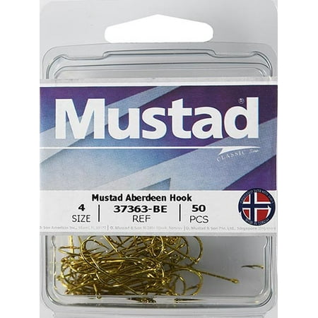 Mustad 1x Fine Wire Aberdeen Hook - Size: #4 (Blonde) 50pc – Walmart ...