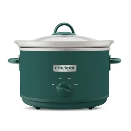 Crock-Pot 4.5qt Slow Cooker Ponderosa Green: Ceramic Stoneware, 3 Settings, Stay-Cool Handles, Dishwasher-Safe Parts