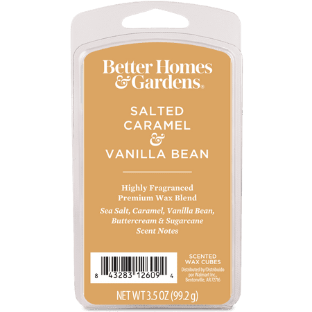 Salted Caramel & Vanilla Bean Scented Wax Melts, Better Homes & Gardens, 3.5 oz (1-Pack)