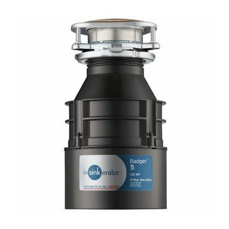 InSinkErator Badger 5 Food Waste Sink Continuous Feed Garbage Disposal, 1/2 HP