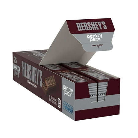 Hersheys Milk Chocolate Snack Size Candy, Bars 11.25 oz, 25 Pieces