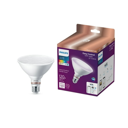 Philips Smart Wi-Fi Connected LED 120-Watt PAR38 Floodlight Light Bulb, Color, Dimmable, E26 Medium Base (1-Pack)