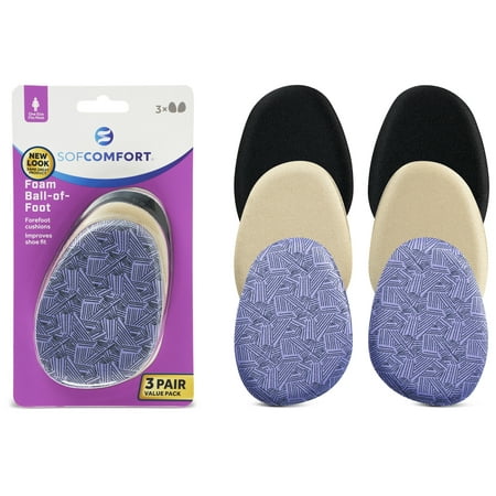 Sof Comfort Ball Of Foot Fashion Foam 3-Pack Women's One Size Fits Most