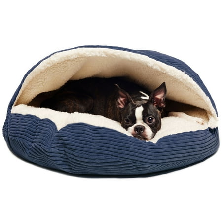 Precious Tails Plush Corduroy And Sherpa Lined Pet Dog Bed