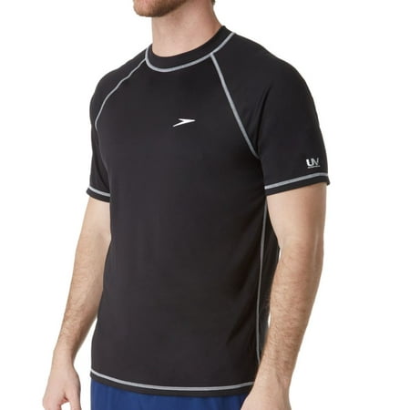 Men's Speedo 7482178 Easy Short Sleeve Loose Fit Swim Tee (Speedo Black XL)